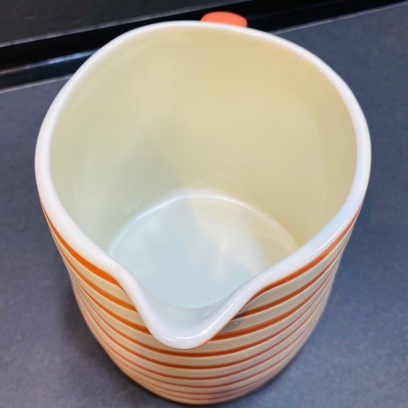 Hearth & Hand Striped Pitcher-orange/cream Stoneware Magnolia Target 5.5” Unused - Picture 4 of 7